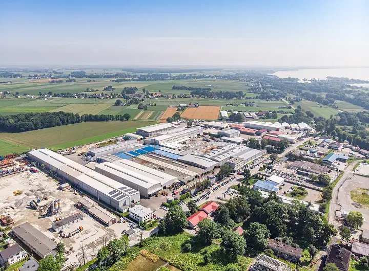 Zdjęcie zakładu strumet z lotu ptaka